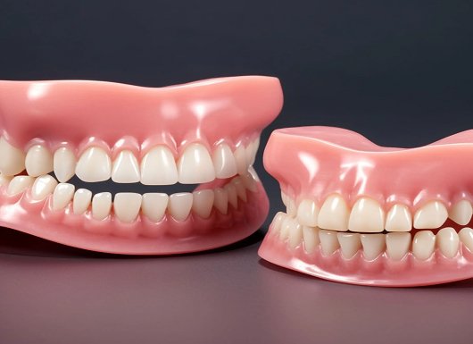 Two sets of traditional removable dentures